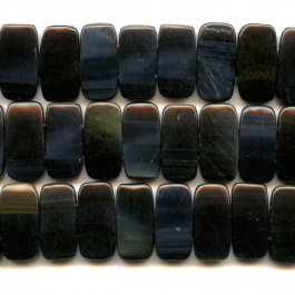 Blue Tiger Eye 10x20mm Double Drilled Beads - 8 Inch Strand