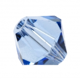 4mm Light Sapphire 5301 Bi-Cone Swarovski Crystal Bead - Pack of 10