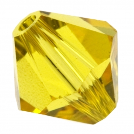 6mm Light Topaz 5301 Bi-Cone Swarovski Crystal Beads - Pack of 10