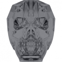 13mm Crystal Silver Night 2X Swarovski Skull Bead  - Pack of 1