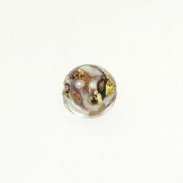 Abstract Lentil Amethyst/White,Yellow Gold, Aventurina, Size 17mm