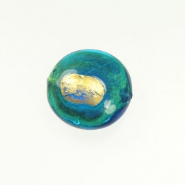 Exposed Gold Disc Aqua/Yellow Gold, Size 25mm