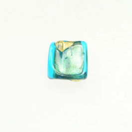 Exposed Gold Square Aqua/Yellow Gold, Size 11mm