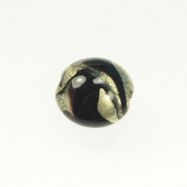 Exposed Gold Lentil Black, White Gold, Size 17mm