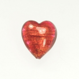 Large Foil Heart Rubino/Yellow Gold, Size 21mm