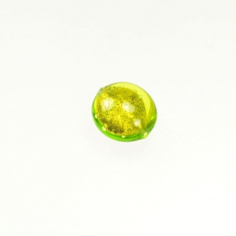 Foil Lentil Lime/Yellow Gold, Size 14mm