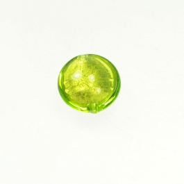 Foil Lentil Lime/White Gold, Size 14mm