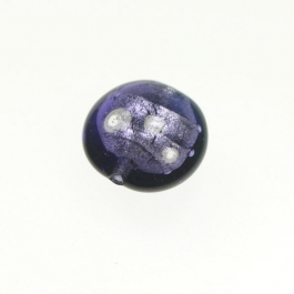 Foil Lentil Purple/White Gold, Size 14mm