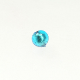 8mm Foil Round Aqua/White Gold, Size 8mm