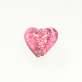 Baby Heart Rubino/Silver Foil, Approx. Size 14mm