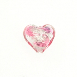 Baby Heart w/ Swirl Crystal w/ Rubino Swirl, Silver, Size 14mm