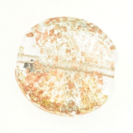 Luna Flat Oval Crystal/White & Yellow Gold, Aventurina, Size 35mm