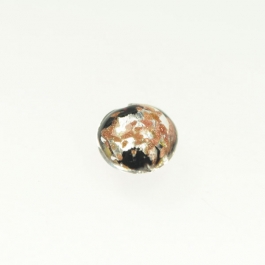 Luna Lentil Black, Yellow Gold & Silver Foil/Aventurina, Size 12mm