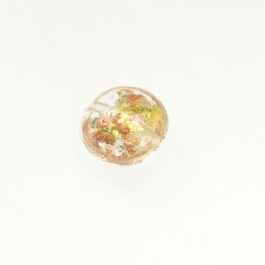 Luna Lentil Crystal, Yellow Gold & Silver Foil/Aventurina, Size 12mm
