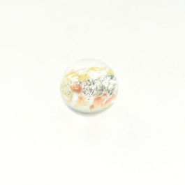 Luna Round Crystal/White & Yellow Gold, Aventurina, Size 12mm