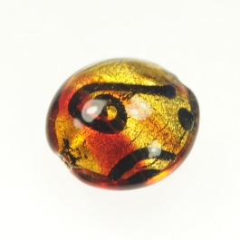 Peacock Disc Red, 24kt Yellow Gold, Size 20mm