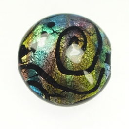Peacock Grande Disc Multicolored, 24kt Yellow Gold, Size 34mm