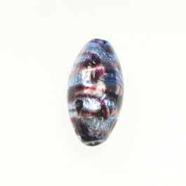 Tigrato Oval Amethyst/Bluino, Silver Foil, Size 26mm