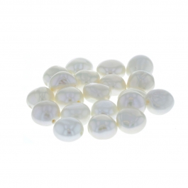 8-10mm Large Hole (1.2mm) White Double Shine Fresh Water Pearls - Pack of 20