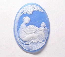 40x30mm Oval Fashion Cameo Mother And Angel