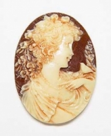 18x13mm Oval Ivory and Brown Fashion Cameo Anastasia - Pack of 2