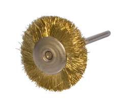 3/4 inch Mounted Brush - Brass, Straight, 3/32 inch Mandrel - Pack of 12
