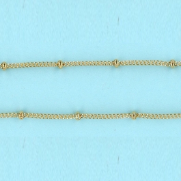 1.08mm x 1.45mm x 0.68mm 14/20 Gold Filled Chain Satellite chain with Curb not diamond cut and 1.8 nuts 10 mm distance - 10FT