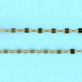 2.45mm x 4.15mm 14/20 Gold Filled Chain Long alternated cable 1 plane 1 hammered links - 10FT
