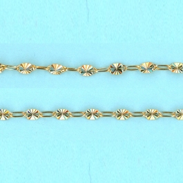 2.45mm x 4.15mm 14/20 Gold Filled Chain Long alternated cable 1 plane 1 STARBURST links - 10FT
