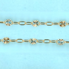 3.44mm x 5.14mm 14/20 Gold Filled Chain Long alternated cable 3 plane 1 STARBURST links - 10FT