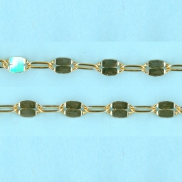 2.35mm x 5.8-3.5mm x 6.5mm 14/20 Gold Filled Chain Long alternated cable 1 plane 1 hammered links - 10FT