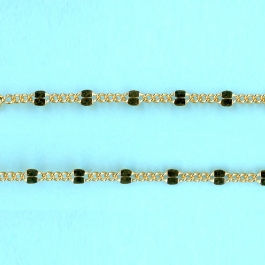 1.4mm x 1.9mm x 0.95-2.15mm x 4mm 14/20 Gold Filled Chain Figaro 3 short links 1 long link hammered - 10FT