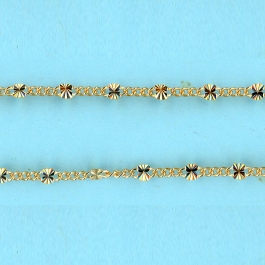 1.4mm x 1.9mm x 0.95-2.15mm x 4mm 14/20 Gold Filled Chain Figaro 3 short links 1 long link STARBURST - 10FT