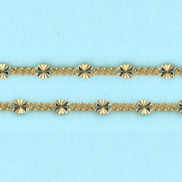 1.8mm x 2.45mm x 1.15-3.12mm x 5.5mm 14/20 Gold Filled Chain Figaro 3 short links 1 long STARBURST - 10FT