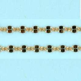 2.05mm x 3mm x 1.34-3.45mm x 7mm 14/20 Gold Filled Chain Figaro 1 short links 1 long link hammered - 10FT