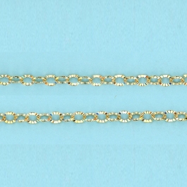 2.42mm x 3.25mm x 0.35mm 14/20 Gold Filled Chain Oval cable star hammered - 10FT