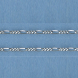 2.15mm x 2.9mm x 1.34-2.25mm x 5.2mm 14/20 Gold Filled Chain FLAT Figaro 3 short links 1 long link - 10FT