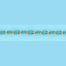 2.78mm X 5.5mm Small Paper Clip Chain, Turquoise Enamel On Both Sides Of The Link - 14/20 Gold Filled Chain 10FT