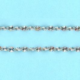 2.58mm x 4.2mm Sterling Silver Chain Long cable SUN hammered links - 10FT