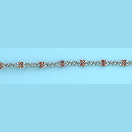 1.4mm x 1.9mm x 0.9-2.4mm x 4mm Figaro With 3 Plain Link And 1 Links With Little Shiny Squares Texture Sterling Silver Chain 10FT