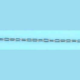 1.6mm x 3.7mm Light Paper Clip Sterling Silver Chain 10FT