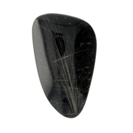 34X20mm Rutilated Quarts On Black Agate