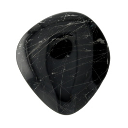 30X28mm Rutilated Quarts On Black Agate