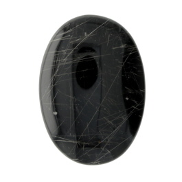 29X21mm Rutilated Quarts On Black Agate