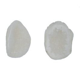 25X18mm 1/2 Agate Nodule W/Druzy Pair