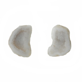 26X16mm 1/2 Agate Nodule W/Druzy Pair