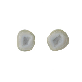 25X21mm 1/2 Agate Nodule W/Druzy Pair