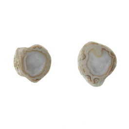 23X20mm 1/2 Agate Nodule W/Druzy Pair
