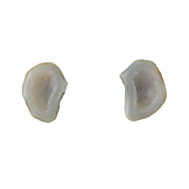 21X15mm 1/2 Agate Nodule W/Druzy Pair