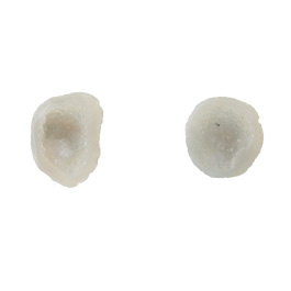 19X16mm 1/2 Agate Nodule W/Druzy Pair